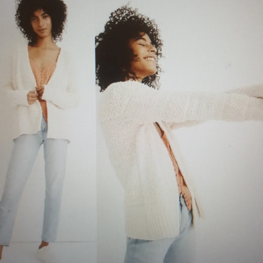 Madewell BRONSON Chunky Neutral Cardigan Sweater Sz L